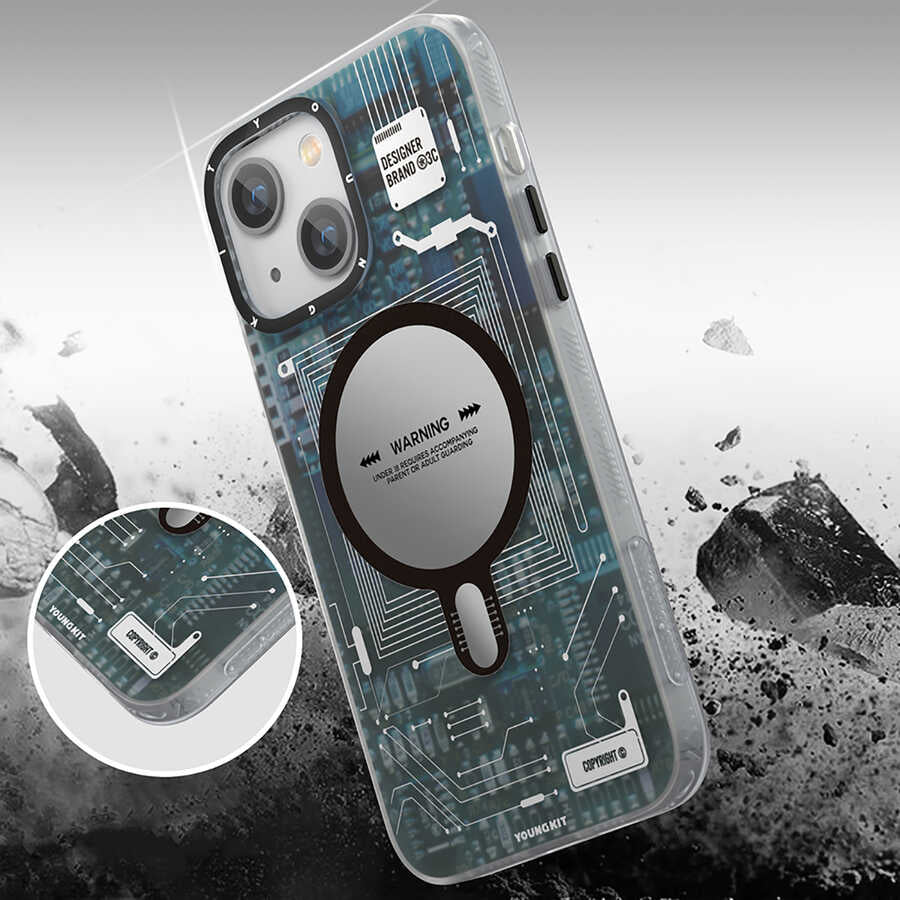 Apple iPhone 14 Plus Kılıf M-safe Şarj Özellikli YoungKit Technology Serisi Kapak
