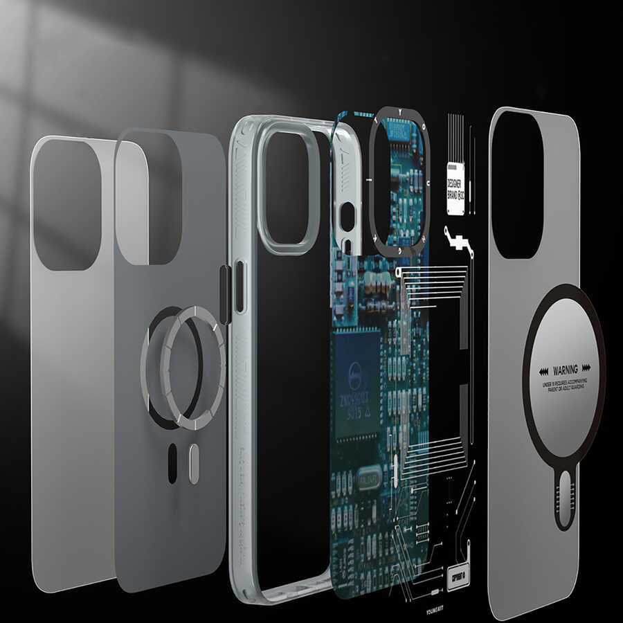 Apple iPhone 14 Plus Kılıf M-safe Şarj Özellikli YoungKit Technology Serisi Kapak