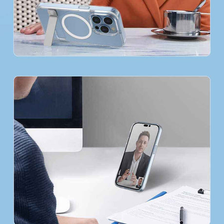 Apple iPhone 14 Plus Kılıf Standlı M-safe Wireless Şarj Özellikli Wiwu Aurora Serisi Kapak