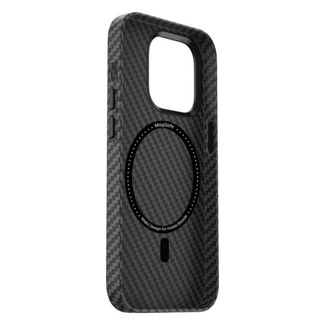 Apple iPhone 14 Plus Kılıf ​​​​​Wiwu Karbon Fiber Görünümlü M-safe Wireless Şarj Özellikli Kabon Kapak