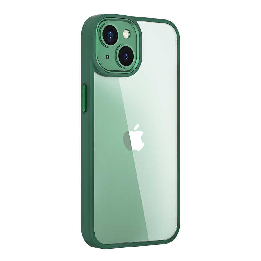 Apple iPhone 14 Plus Kılıf Wiwu VCC-104 Lens Korumalı Renkli Kenar Arkası Şeffaf Vivid Clear Kapak