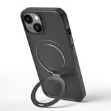 Apple iPhone 14 Plus Kılıf Wiwu ZMM-010 M-safe Şarj Özellikli Parmak İzi Bırakmayan Mat Transparan Standlı Kapak
