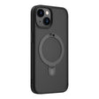 Apple iPhone 14 Plus Kılıf Wiwu ZMM-010 M-safe Şarj Özellikli Parmak İzi Bırakmayan Mat Transparan Standlı Kapak
