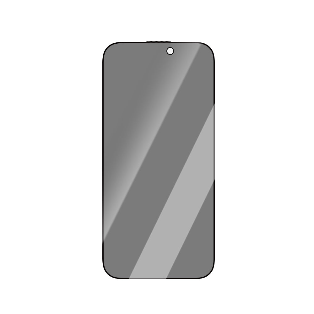 Apple iPhone 14 Pro CaseWorld Crystal Shadow Serisi Safir Coating 0.15mm 3D Privacy Temperli Cam Ekran Koruyucu