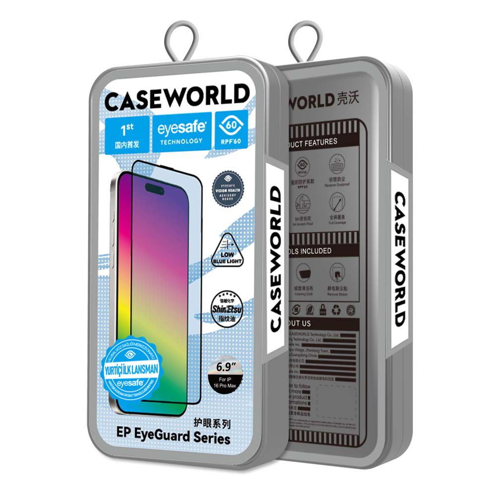 Apple iPhone 14 Pro CaseWorld EyeGuard Serisi 2.5D Eyesafe Teknolojili Cam Ekran Koruyucu