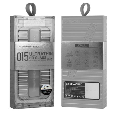 Apple iPhone 14 Pro CaseWorld Ultra-Thin Serisi 0.15mm HD Cam Ekran Koruyucu + Uygulama Aparatlı