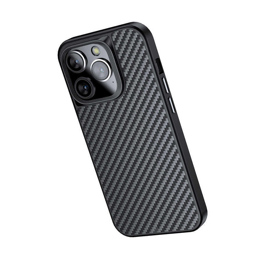 Apple iPhone 14 Pro Kılıf Aramid Karbon Fiber M-safe Özellikli Wlons Radison Kapak