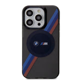 Apple iPhone 14 Pro Kılıf BMW M-safe Şarj Özellikli Transparan 3 Renkli Şerit Dizayn Kapak