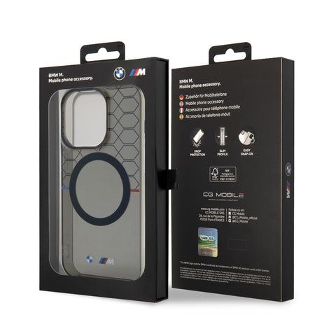 Apple iPhone 14 Pro Kılıf BMW M-safe Şarj Özellikli Transparan M Dizayn Kapak