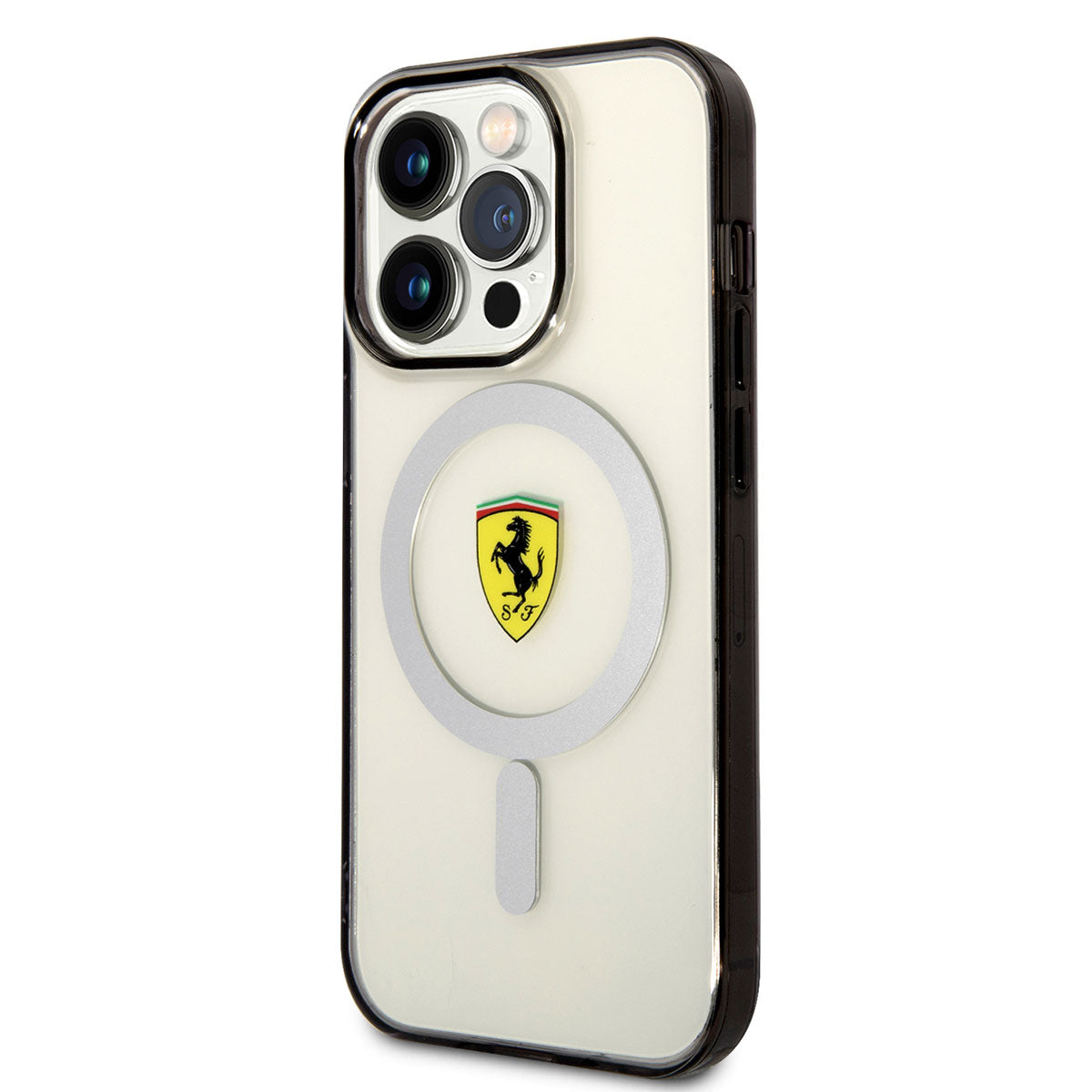 Apple iPhone 14 Pro Kılıf Ferrari M-safe Şarj Özellikli Transparan Dizayn Kapak