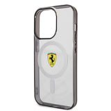 Apple iPhone 14 Pro Kılıf Ferrari M-safe Şarj Özellikli Transparan Dizayn Kapak