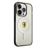 Apple iPhone 14 Pro Kılıf Ferrari M-safe Şarj Özellikli Transparan Dizayn Kapak