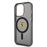 Apple iPhone 14 Pro Kılıf Ferrari M-safe Şarj Özellikli Yarı Transparan Dizayn Kapak