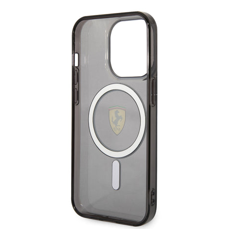 Apple iPhone 14 Pro Kılıf Ferrari M-safe Şarj Özellikli Yarı Transparan Dizayn Kapak