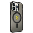Apple iPhone 14 Pro Kılıf Ferrari M-safe Şarj Özellikli Yarı Transparan Dizayn Kapak
