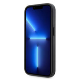 Apple iPhone 14 Pro Kılıf Ferrari Orjinal Lisanlı Klasik Metal Logolu Delikli Standlı Karbon Kapak