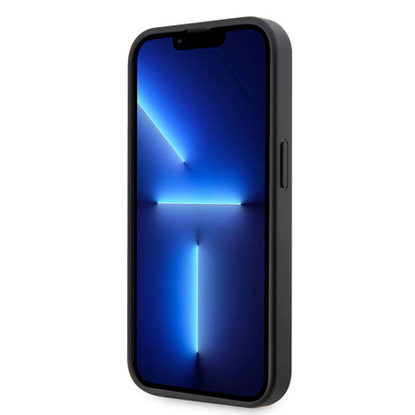 Apple iPhone 14 Pro Kılıf Ferrari Orjinal Lisanlı Klasik Metal Logolu Delikli Standlı Karbon Kapak