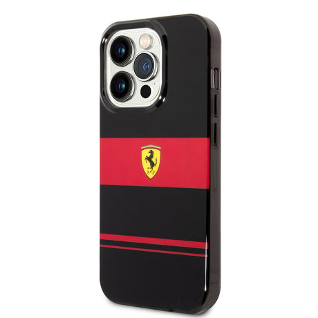 Apple iPhone 14 Pro Kılıf Ferrari Orjinal Lisanslı M-safe Şarj Özellikli Yatay Çizgili Dizayn Kapak