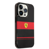 Apple iPhone 14 Pro Kılıf Ferrari Orjinal Lisanslı M-safe Şarj Özellikli Yatay Çizgili Dizayn Kapak