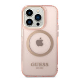 Apple iPhone 14 Pro Kılıf GUESS M-safe Şarj Özellikli Airbagli Dizayn Kapak