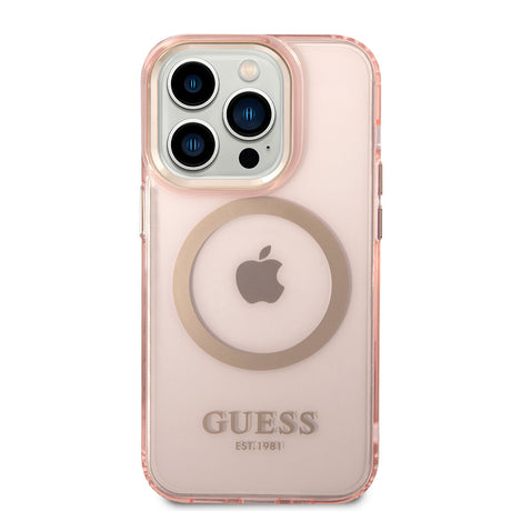 Apple iPhone 14 Pro Kılıf GUESS M-safe Şarj Özellikli Airbagli Dizayn Kapak
