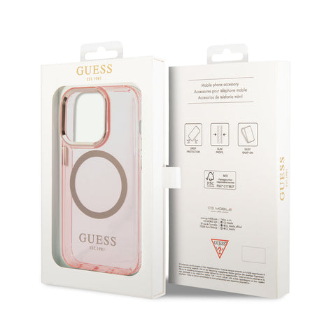 Apple iPhone 14 Pro Kılıf GUESS M-safe Şarj Özellikli Airbagli Dizayn Kapak