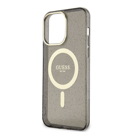 Apple iPhone 14 Pro Kılıf GUESS M-safe Şarj Özellikli Glitter Kapak