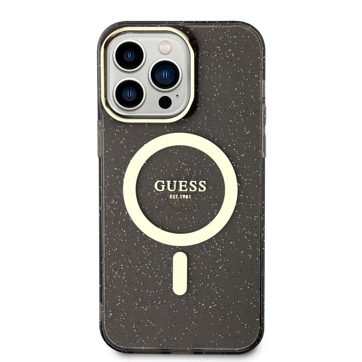 Apple iPhone 14 Pro Kılıf GUESS M-safe Şarj Özellikli Glitter Kapak