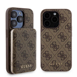 Apple iPhone 14 Pro Kılıf Guess Orjinal Lisanslı M-safe Şarj Özellikli Yazı Logolu 4G Desenli Kapak + Powerbank 5000mAh 2in1 Set