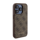 Apple iPhone 14 Pro Kılıf Guess Orjinal Lisanslı M-safe Şarj Özellikli Yazı Logolu 4G Desenli Kapak + Powerbank 5000mAh 2in1 Set