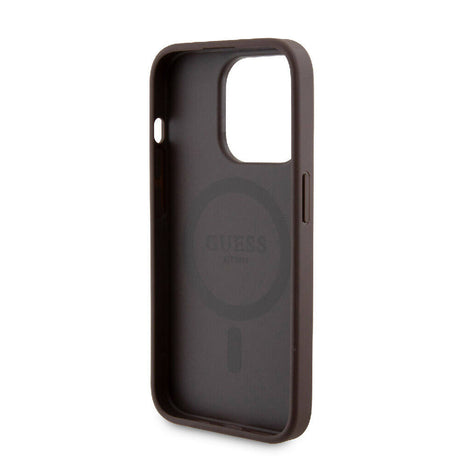 Apple iPhone 14 Pro Kılıf Guess Orjinal Lisanslı M-safe Şarj Özellikli Yazı Logolu 4G Desenli Kapak + Powerbank 5000mAh 2in1 Set