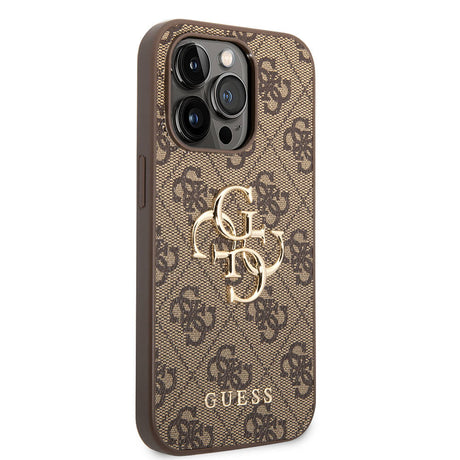 Apple iPhone 14 Pro Kılıf Guess PU Deri Büyük Metal Logo Dizaynlı Kapak