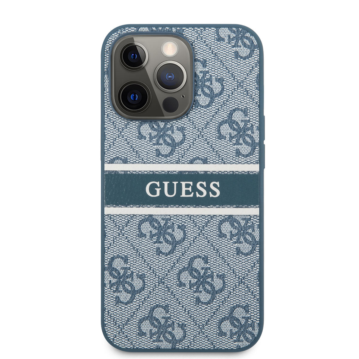 Apple iPhone 14 Pro Kılıf GUESS PU Deri Çizgili Logo Dizaynlı Kapak