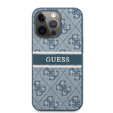 Apple iPhone 14 Pro Kılıf GUESS PU Deri Çizgili Logo Dizaynlı Kapak