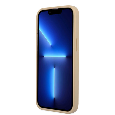 Apple iPhone 14 Pro Kılıf GUESS PU Safran Deri Üçgen Logo Dizayn Kapak
