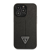 Apple iPhone 14 Pro Kılıf GUESS PU Safran Deri Üçgen Logo Dizayn Kapak