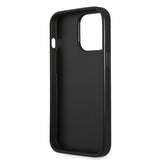 Apple iPhone 14 Pro Kılıf GUESS PU Safran Deri Üçgen Logo Dizayn Kapak