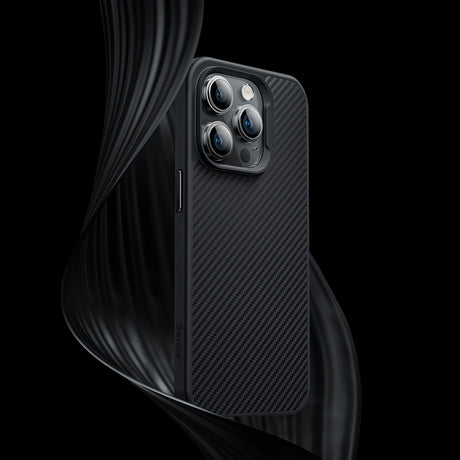 Apple iPhone 14 Pro Kılıf Karbon Fiber M-safe Şarj Özellikli Benks 600D Hybrid Kevlar Kapak