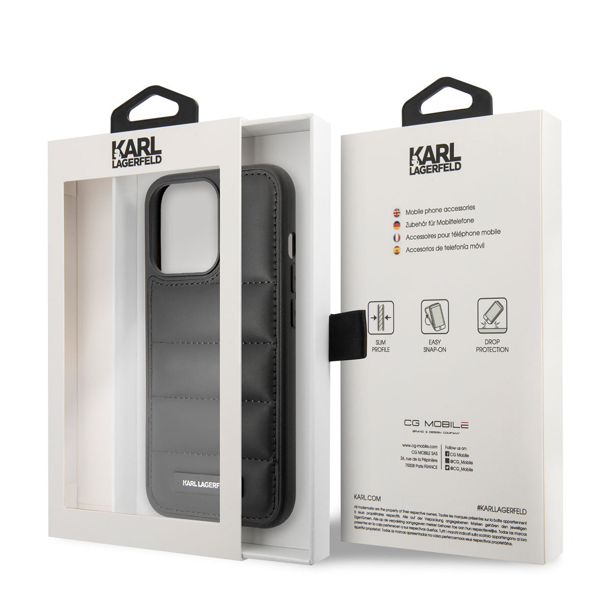 Apple iPhone 14 Pro Kılıf Karl Lagerfeld Nylon Puffy Airbag Dizayn Kapak