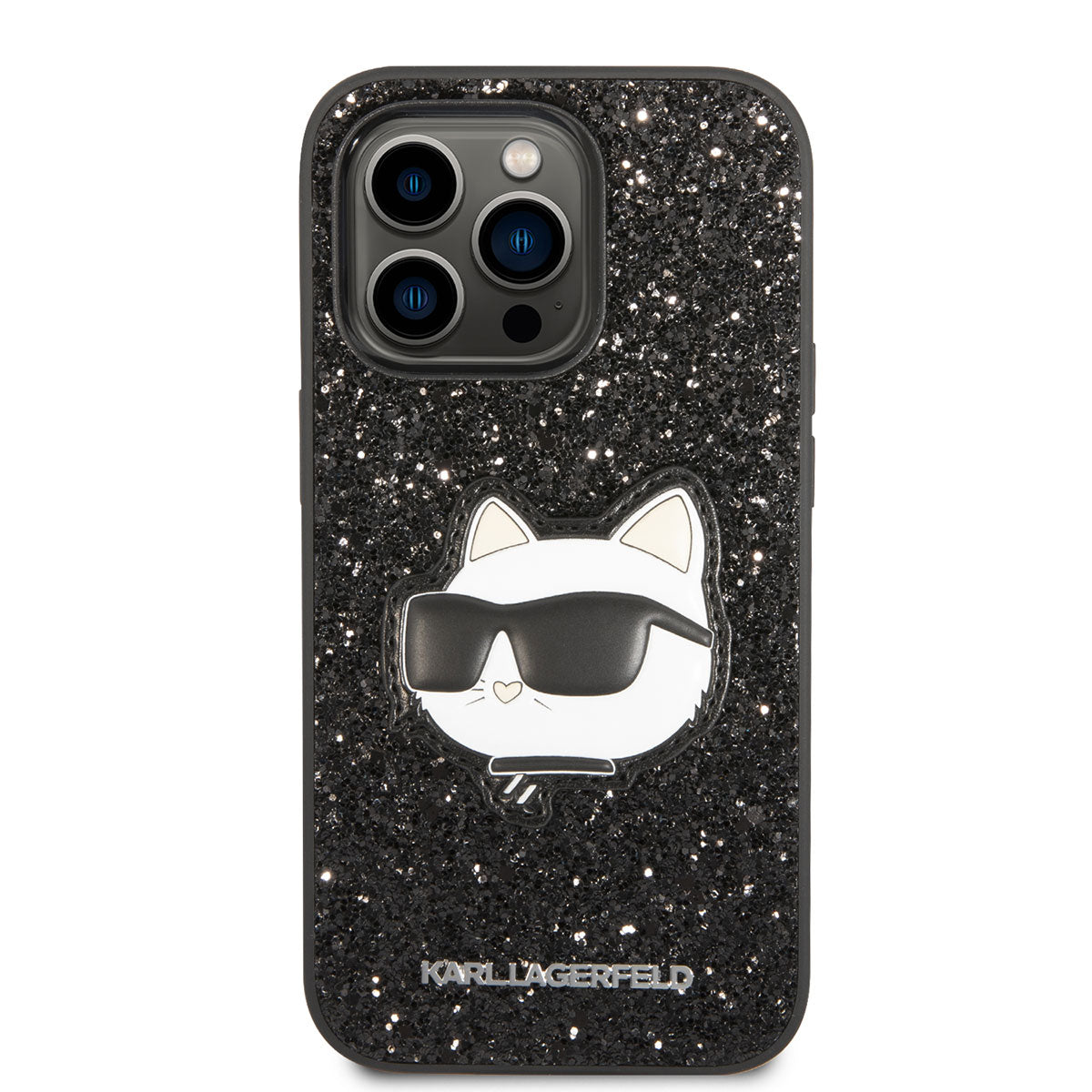 Apple iPhone 14 Pro Kılıf Karl Lagerfeld Parlak Taşlı Choupette Dizayn Kapak