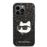 Apple iPhone 14 Pro Kılıf Karl Lagerfeld Parlak Taşlı Choupette Dizayn Kapak