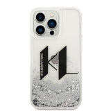 Apple iPhone 14 Pro Kılıf Karl Lagerfeld Sıvılı Simli Dizayn Kapak