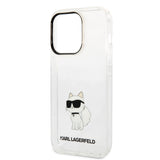 Apple iPhone 14 Pro Kılıf Karl Lagerfeld Transparan Choupette Dizayn Kapak