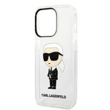 Apple iPhone 14 Pro Kılıf Karl Lagerfeld Transparan İkonik Karl Dizayn Kapak