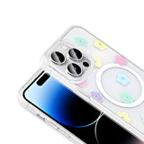 Apple iPhone 14 Pro Kılıf M-Safe Şarj Özellikli Şeffaf Zore Folk Sert Kapak