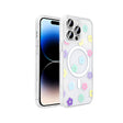 Apple iPhone 14 Pro Kılıf M-Safe Şarj Özellikli Şeffaf Zore Folk Sert Kapak