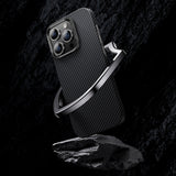 Apple iPhone 14 Pro Kılıf M-safe Özellikli Karbon Fiber Benks 600D Essential Kevlar Kapak