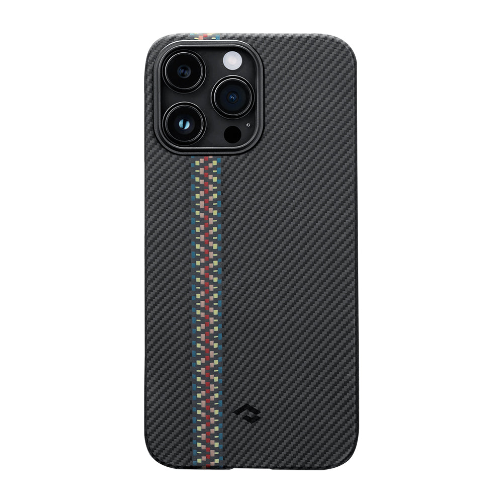 Apple iPhone 14 Pro Kılıf M-safe Şarj Özellikli 600D Aramid Fiber Pitaka Tactile Woven Orchestra Serisi Rhapsody Kapak