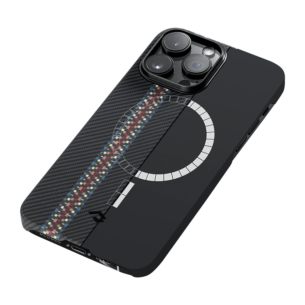 Apple iPhone 14 Pro Kılıf M-safe Şarj Özellikli 600D Aramid Fiber Pitaka Tactile Woven Orchestra Serisi Rhapsody Kapak