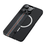 Apple iPhone 14 Pro Kılıf M-safe Şarj Özellikli 600D Aramid Fiber Pitaka Tactile Woven Orchestra Serisi Rhapsody Kapak
